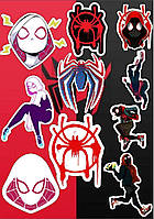 Наклейки Стикеры А5 самоклеющаяся бумага фильм "Spider Man / Человек-Паук" стикеры набор