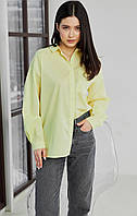 Женская рубашка хб блуза классическая желтая