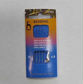 Голки бісерні з нитковдягачем №10. Pony