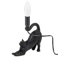 Лампа статуэтка черная кошка без плафона