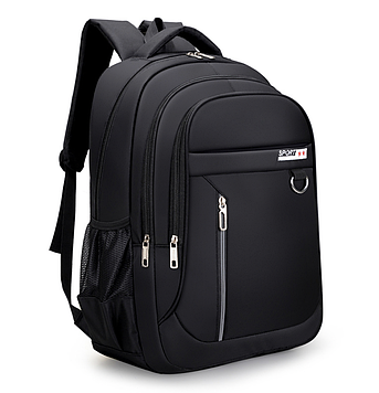 Чоловічий рюкзак на 3 відділення / Місткий міський рюкзак для роботи,навчання / Повсякденний рюкзак Чорний