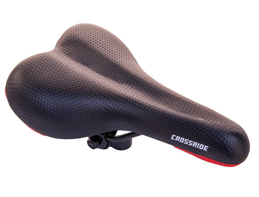 Сідло велосипедне Baisike 076 Байк, чорно/червоне, із замком, фото 1