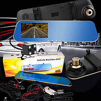 Зеркало-Видеорегистратор в машину с двумя камерами DVR DV 460 ART-2001(GOLD)