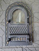 Дверцята для пічки,мангала "Вогник" з склом 320*520