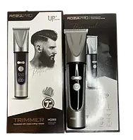 Тример професійний для стрижки волосся Rozia HQ-303, машинка з насадками, бездротова машинка Сірий