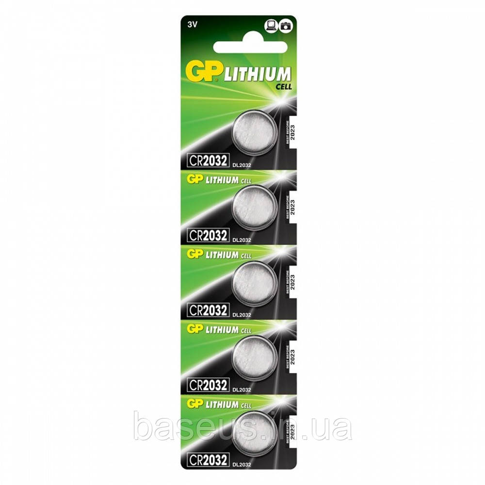 Батарейки GP Дискові літієві Lithium Button Cell 3.0V CR2032-8U5 1 шт. (4891199001147)