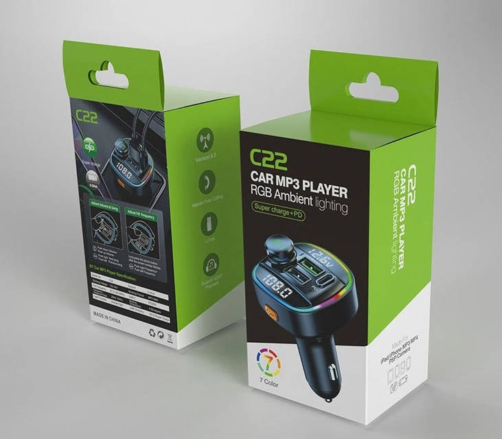 Автомобильный ФМ трансмиттер - модулятор FM CAR С22 с поддержкой