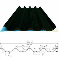Профнастил НС-57 0.45 мм с матовым покрытием Ral 6020 мат (темно-зеленый)