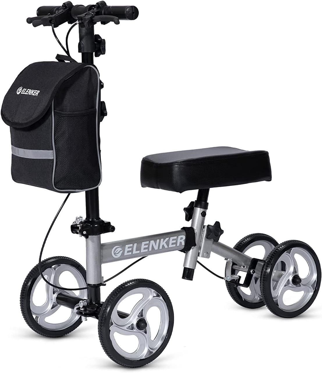 Колійний медичний скутер ELENKER Steerable Knee Walker Deluxe Medical Scooter, фото 1