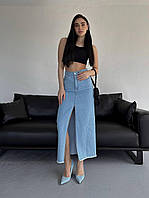 Женская длинная джинсовая юбка 690