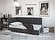 Ліжко кутове подіум односпальне з високим м'яким наголов'ям Бакарді Sentenzo, фото 3