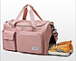 Жіноча спортивна сумка з ременем /Спортивна сумка з відділенням для взуття / Дорожня сумка / Сумка для спорту Рожева, фото 3