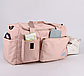 Жіноча спортивна сумка з ременем /Спортивна сумка з відділенням для взуття / Дорожня сумка / Сумка для спорту Рожева, фото 8