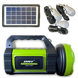 Автономна станція із сонячною панеллю Solar Light AT-9023 / Яскрава лампа ліхтар на акумуляторі
