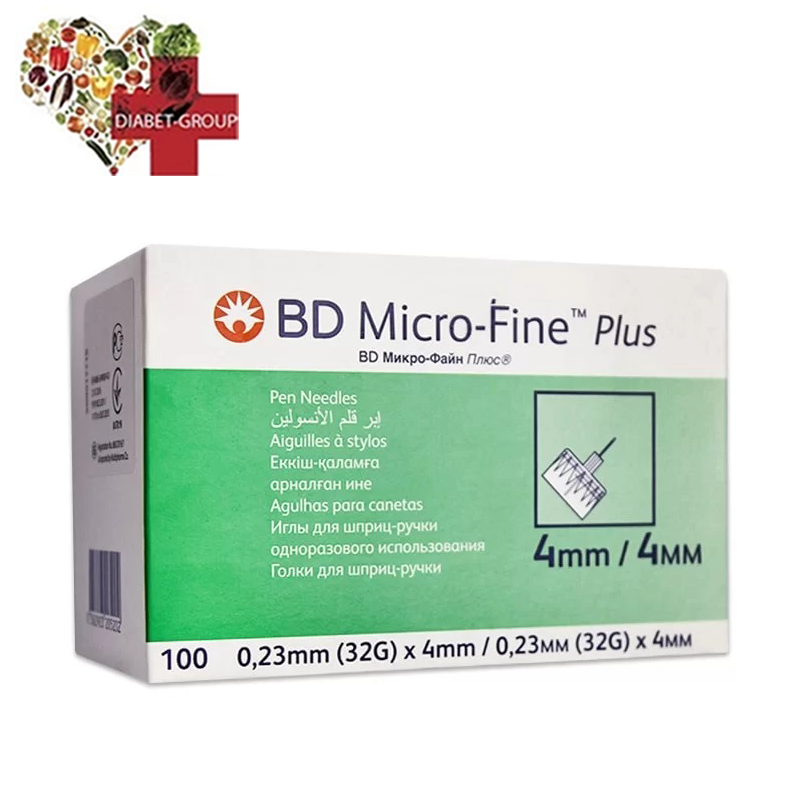 Голки для шприц-ручок BD Micro-Fine+ "МікроФайн" 4 мм 100 шт.
