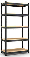 Стелаж Бюджет на 5 полиць ДСП метал фарбований Антрацит 1800х700х400 мм (Меткас-ТМ)
