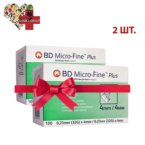 Голки для шприц-ручок BD Micro-Fine+ "МікроФайн" 4 мм 100 шт. 2 паковання, фото 1