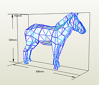 PaperKhan Конструктор із картону зебра кінь кобилаа пазл орігамі papercraft 3D фігура полігональна набір подарок сувенір антистрес