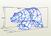 PaperKhan Конструктор из картона мишка медведь оригами papercraft 3D фигура развивающий набор антистресс