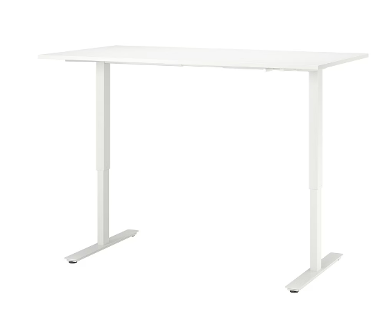 TROTTEN Письмовий стіл з регулюванням висоти, білий,160х80 см,794.296.02