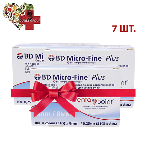 Голки для шприц-ручок BD Micro-Fine+ "МікроФайн" 8 мм 100 шт. (7 упаковок), фото 1