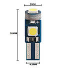 Автолампа світлодіодна T5 W2x4.6d, 3030 х 3 smd, фото 2