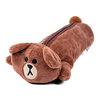 Пенал м'який YES одинарний Line Friends Brown (533373)