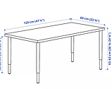 LAGKAPTEN / OLOV Письмовий стіл, дуб білий/чорний,120х60 см, 794.169.06, фото 4