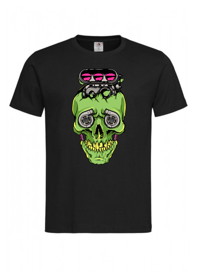 Футболка з принтом Skull Piston