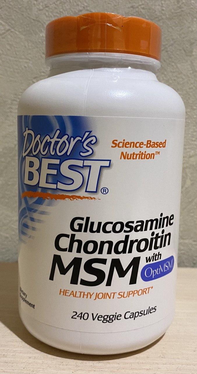 Glucosamine Chondroitin MSM з OptiMSM - 240 капсул - Doctor's Best (Глюкозамін, Хондроїтин та МСМ Доктор Бест)