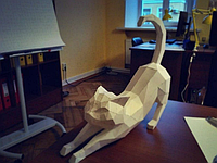 PaperKhan Конструктор из картона кошка кот котенок оригами papercraft 3D фигура развивающий набор антистресс