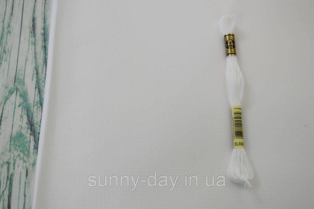 Канва для вишивання Aida 16 каyнт колір - blanc 45*50см, фото 1