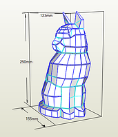 PaperKhan Конструктор из картона кошка кот котенок оригами паперкрафт 3D фигура развивающий набор антистресс