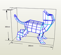 PaperKhan Конструктор из картона кошка кот котенок оригами паперкрафт 3D фигура развивающий набор антистресс