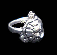 Кольцо Черепаха белый метал