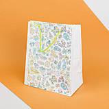 Подарункові дитячі пакети "Малюк" 260*150*320 Подарунковий пакет з ручками шнурками, фото 3