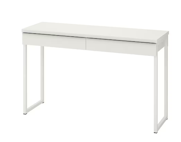BESTÅ BURS Письмовий стіл, глянсовий білий,120х40 см, 702.453.39