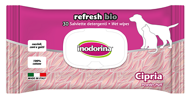 Серветки для котів з біопудрою | Inodorina Salvietta Bio Cipria 30 шт