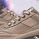 Шкіряні жіночі кросівки темно-бежевого кольору, фото 6