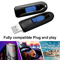 USB флешка выдвижная Flash Drive 128 гб 2.0 ABC Черная