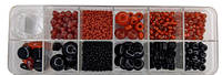 Подарочный набор для бижутерии Крылья свободы красно черный микс тубус бисер №12 (12х5 г) Preciosa