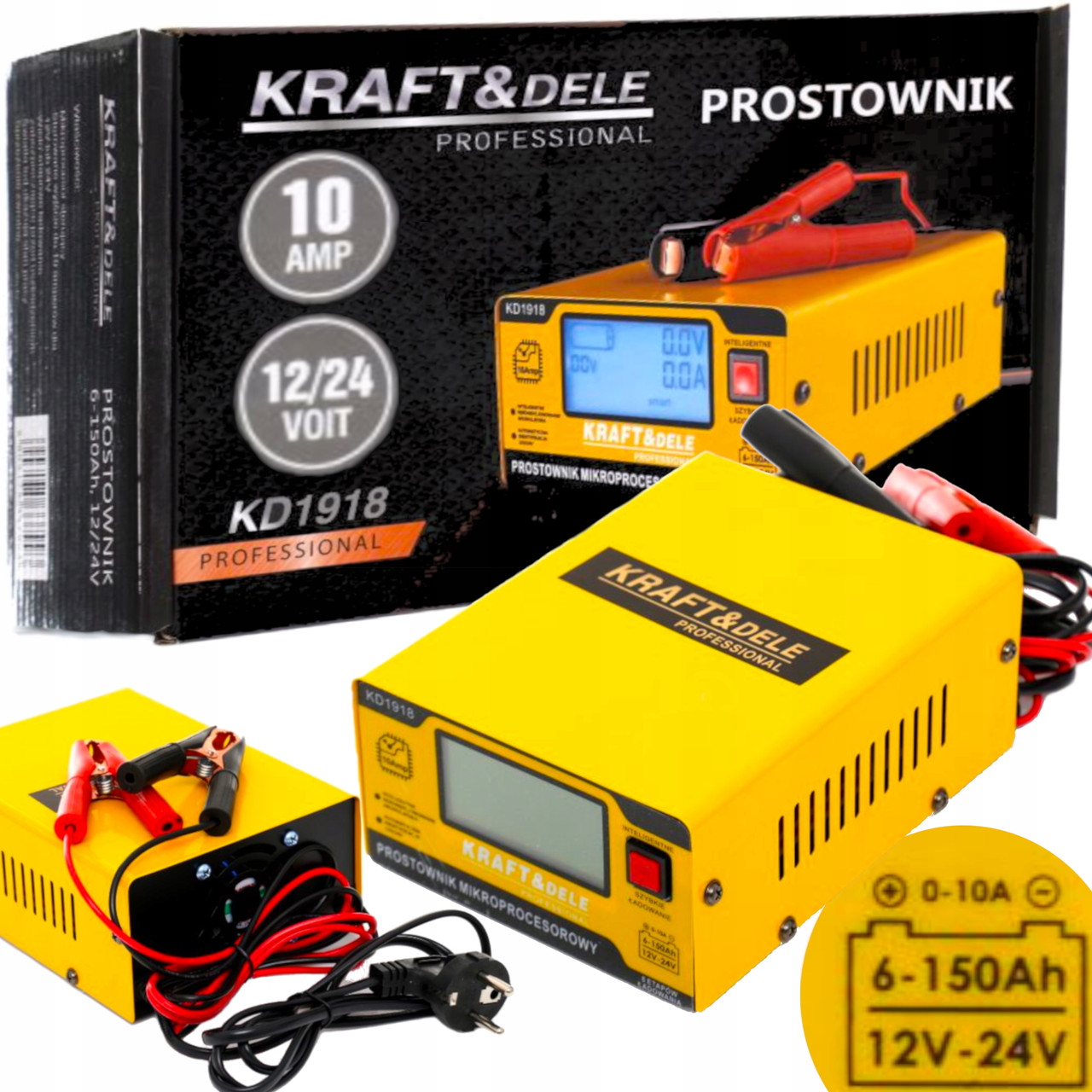 Зарядний пристрій Kraft&Dele KD1918 10A 12-24V