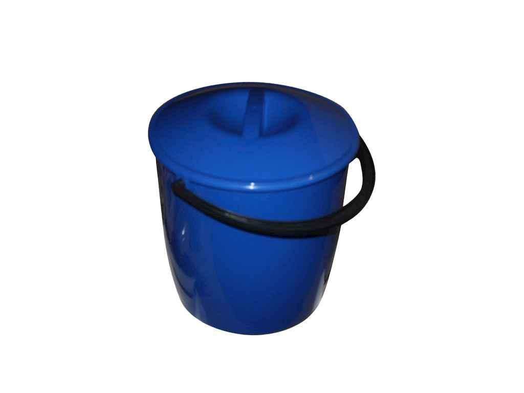 Ведро пластиковое 12л пищевая с крышкой синее ТМ МЕД (ID#1713682895 ...