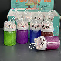 Іграшка слайм "Звірята з пінопластом", з блискітками, мікс, Слайм - лизуны  "Зверьки с пенопластом", фото 3