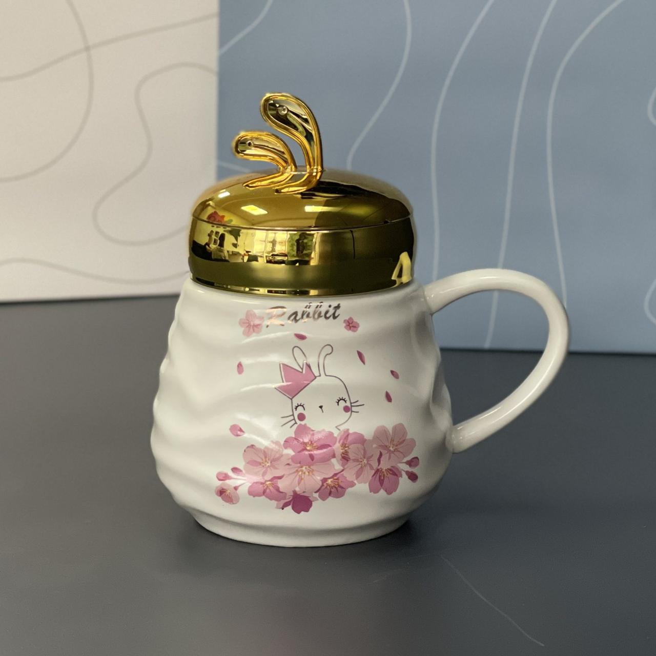 Чашка "Зайка", Кружка керамическая "Зайчик" з термокришкою, фото 1