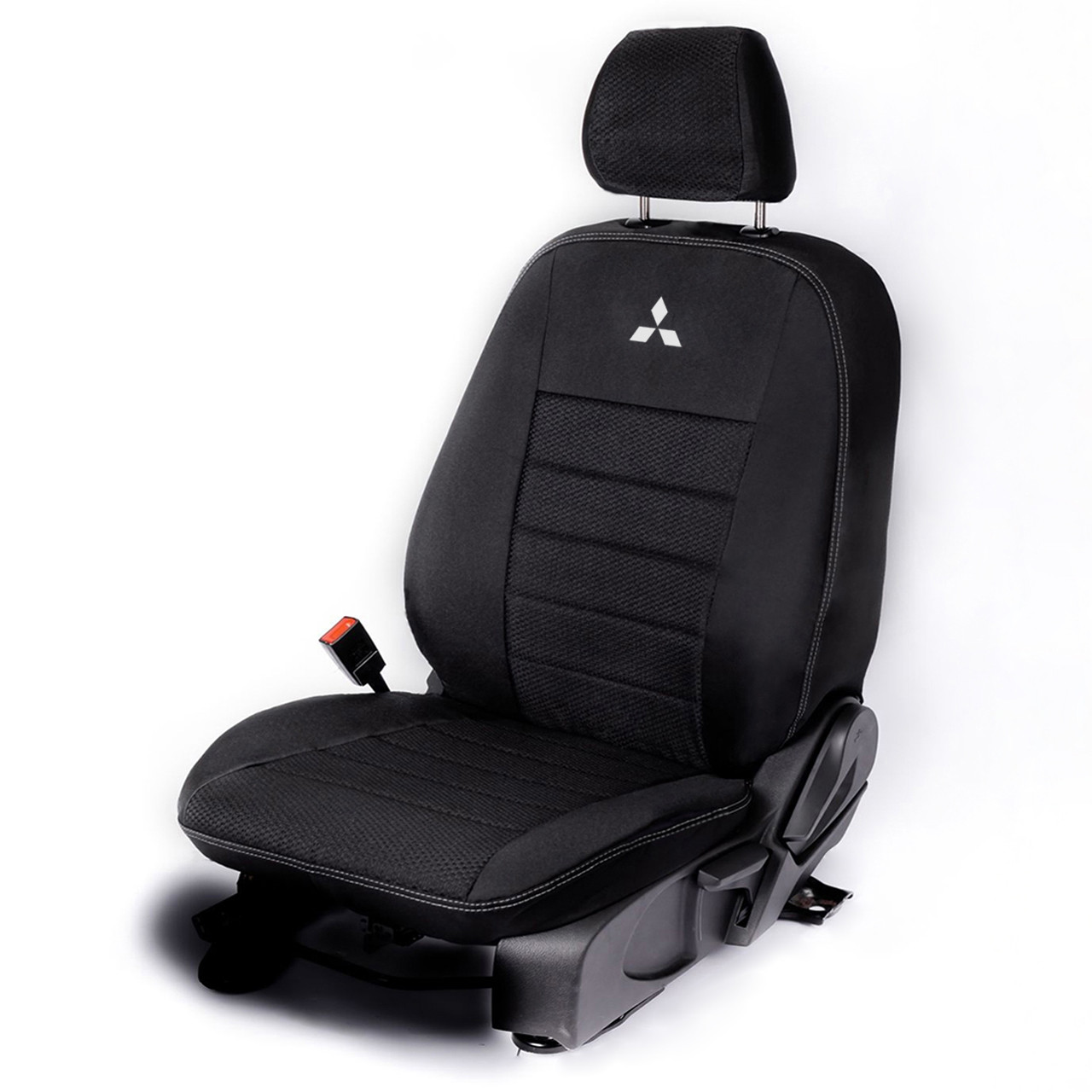 Чохли на сидіння Мітсубісі Лансер 9 (Mitsubishi Lancer 9) модельні тканинні авточохли з логотипом