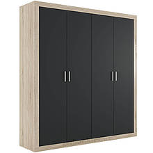 Шафа SZF4D в спальню/вітальню Сара з ДСП Gerbor дуб сонома / антрацит