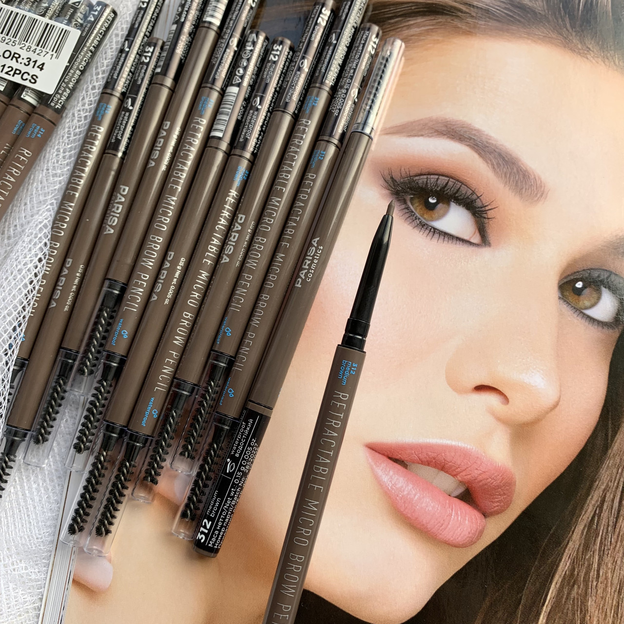 Олівець для брів PARISA Micro brow pencil 312 medium brown - фото 1 - id-p1815087012