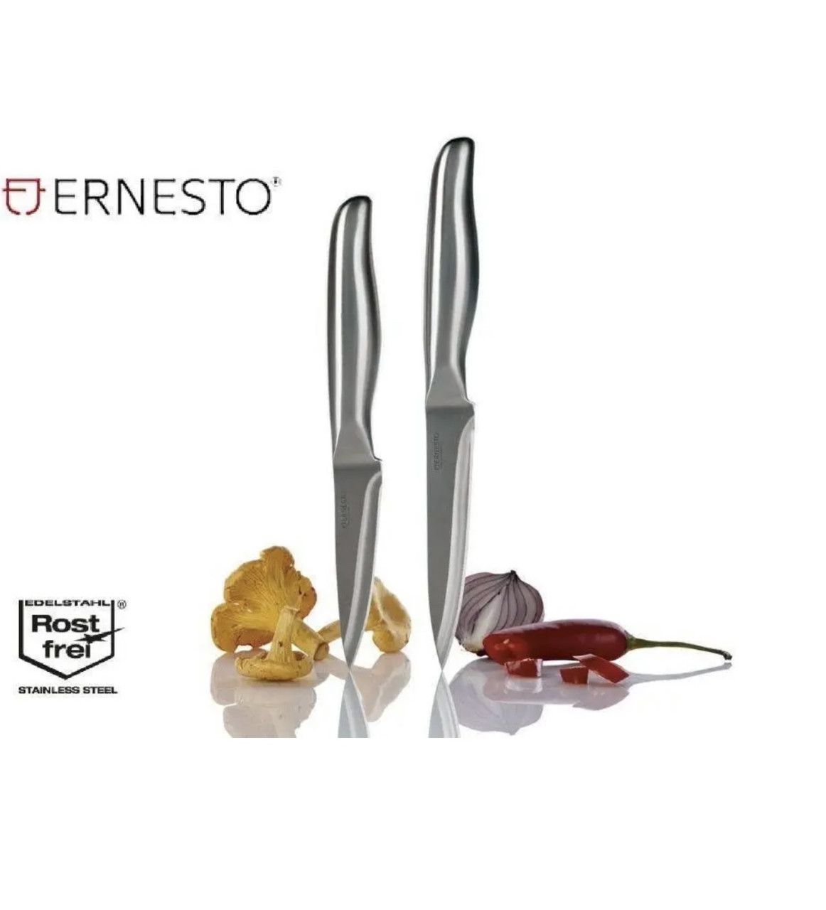 Ніж, набір кухонних ножів, Еrnesto 2 шт., кухонний ніж із неіржавкої сталі, лезо 11 і 9 см