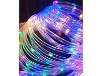 Гирлянда светодиодная новогодняя РОСА 100LED в силиконовой трубке 10м, мульти RGB 1912-01 ТМ КИТАЙ BP